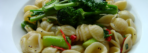 Orecchiette With Purple Sprouting Broccoli, Asparagus And Broad Beans